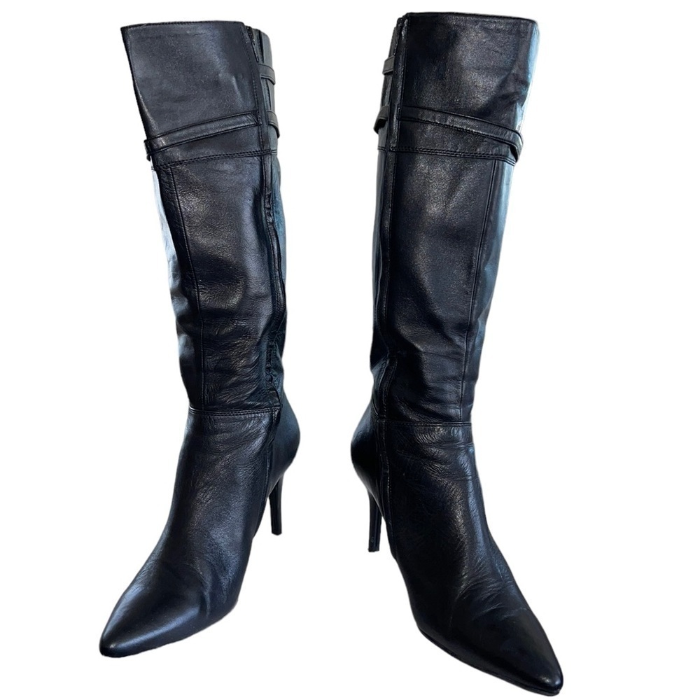 Lauren Ralph Lauren Jayde kidskin leather tall heeled boots. Size 9B GUC